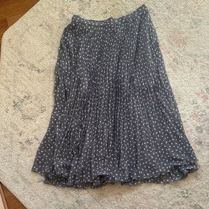 Abercrombie & Fitch Navy Polka Dot Midi Skirt